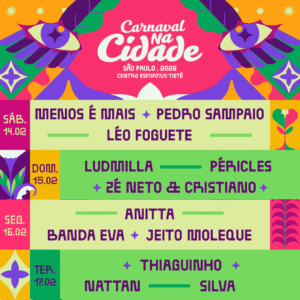 Line Up Carnaval da Cidade 2026
